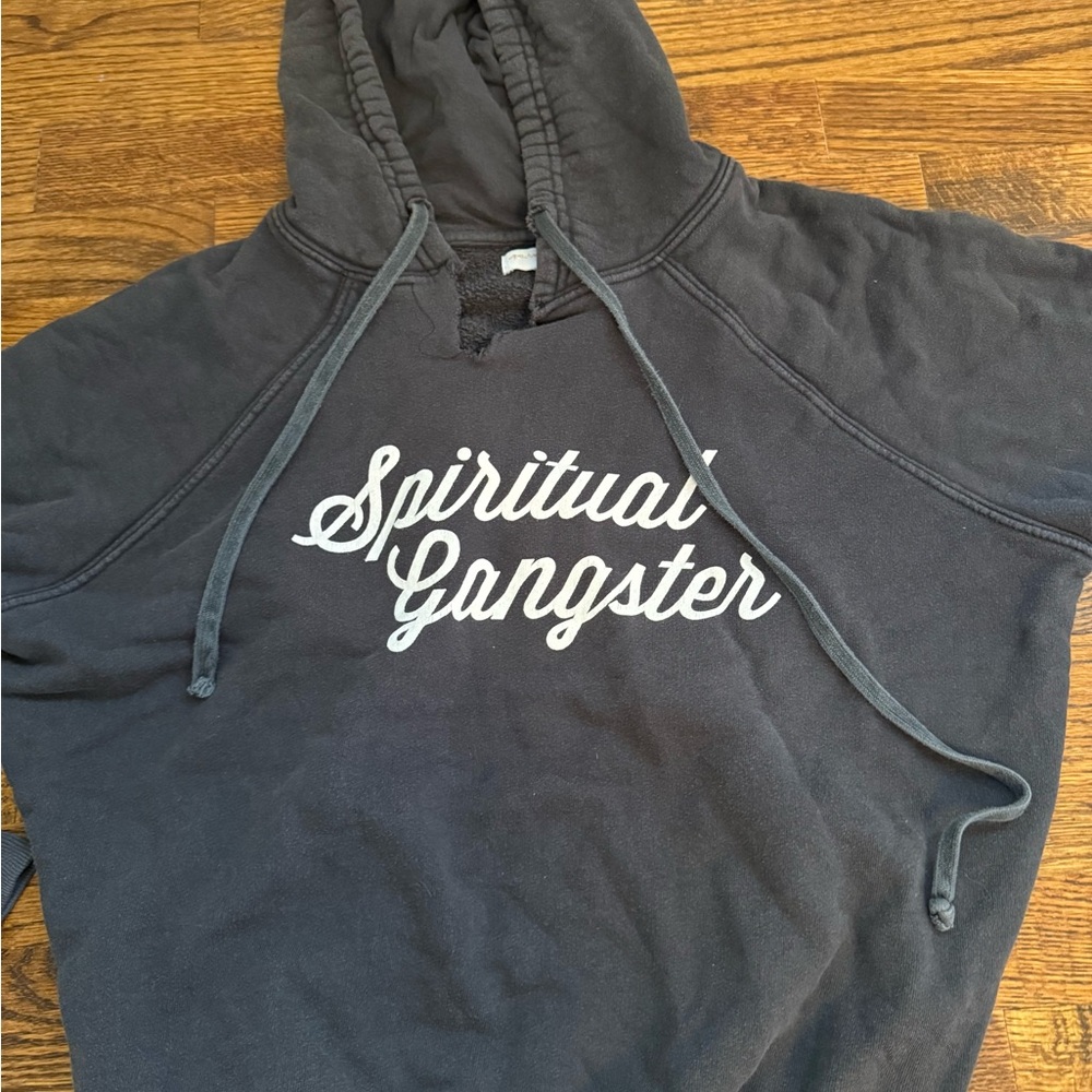 Spiritual Gangster Black Hooded Sweatshirt with White Script Logo